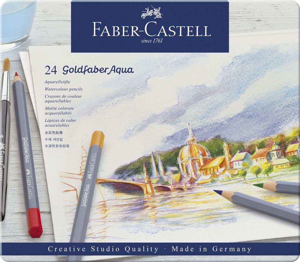 GOLDFABER, FABER-CASTELL Aquarellstifte Kugelschreiber 24er Metal Faber-Castell