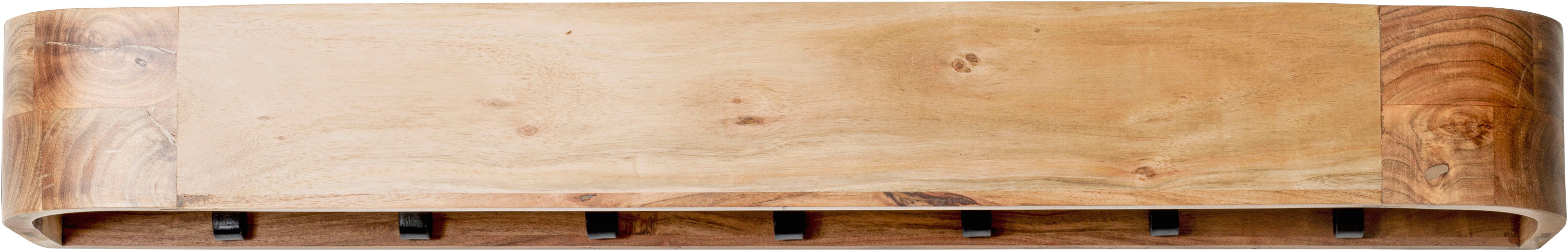 HAKU Wandgarderobe (1 St), rechteckig - aus Massivholz Braun - B/T/H 100/20/13 cm
