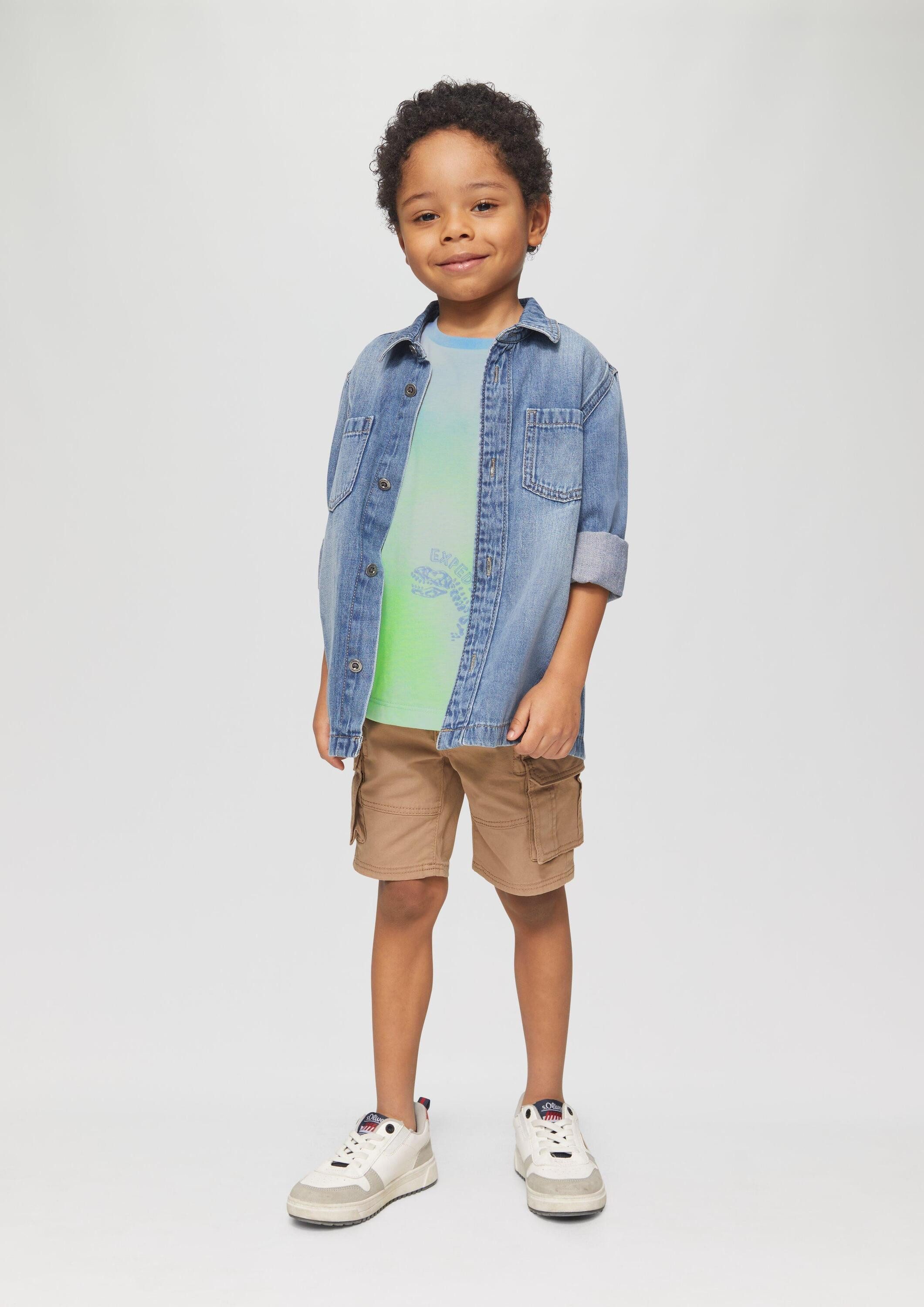 s.Oliver Kurzarmshirt T-Shirt T-Shirt aus Jersey mit All-over-Print