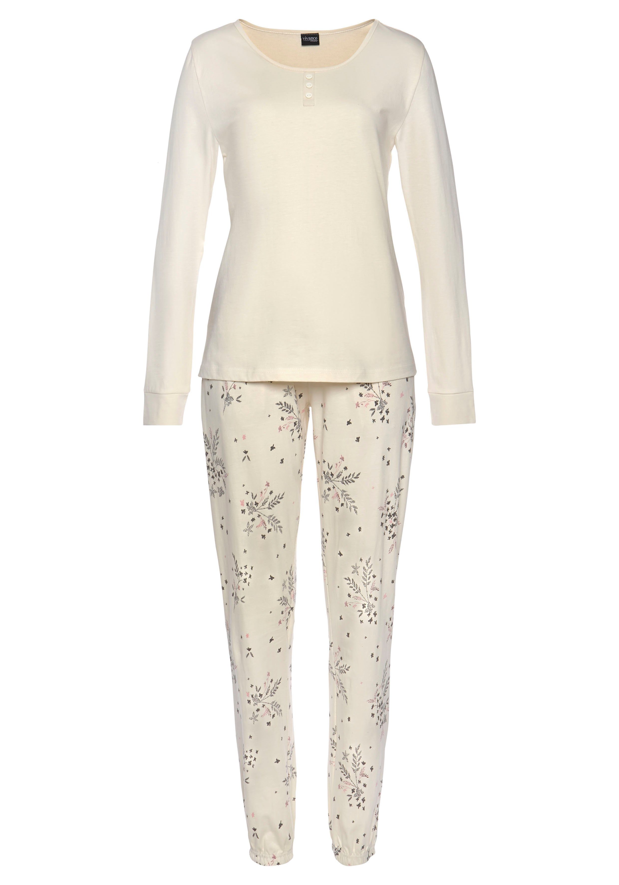 Vivance Dreams by Lascana Pyjama (Packung, 4 tlg., 2 Stück) mit feinem Blumenprint – Bild 3 von 5