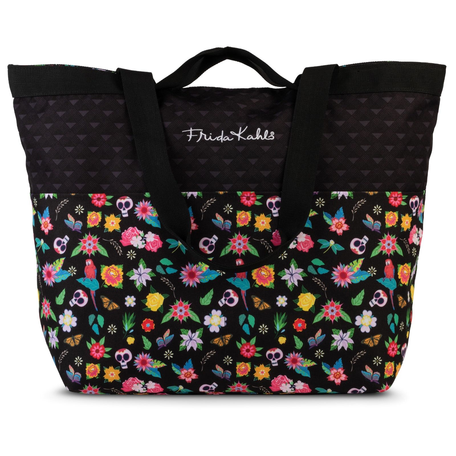 Frida Kahlo Shopper Frida Kahlo Shopper Polyester schwarz (Shopper), Damen Shopper Polyester, schwarz ca. 48cm x ca. 40cm