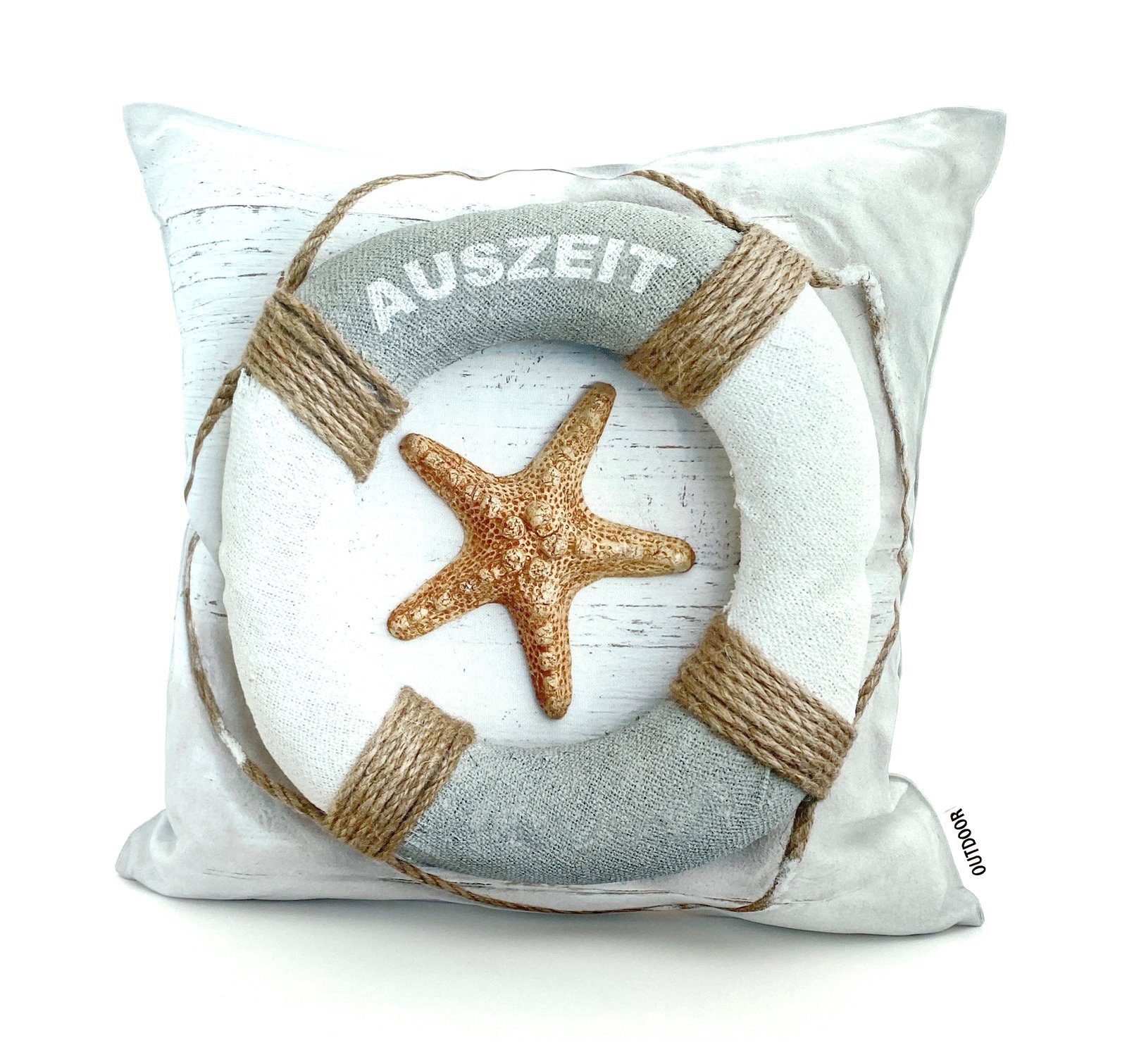 heimtexland Dekokissen Outdoorkissen 45x45 Outdoor Garten Deko Kissen, Lotus Effekt, schmutz- und wasserabweisend, inkl. Füllung