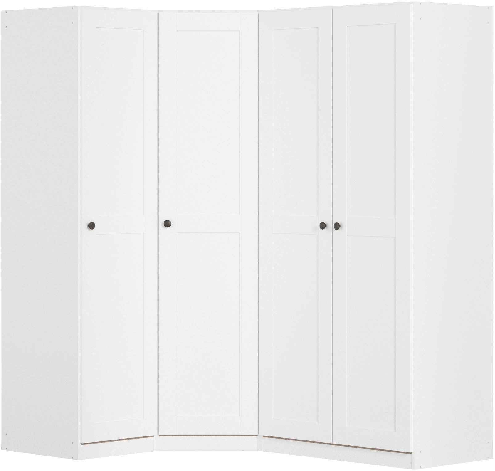 OTTO home Schrank-Set Mehrzweckschrank Aktenschrank Möbel Mietswohnung Schlafzimmer YLVA, (Set, 3-St., Schenkelmaß: 131x162 cm, Höhe 197 cm), skandinavischer Style mit Rahmenfront und Knopfgriffen MADE IN GERMANY