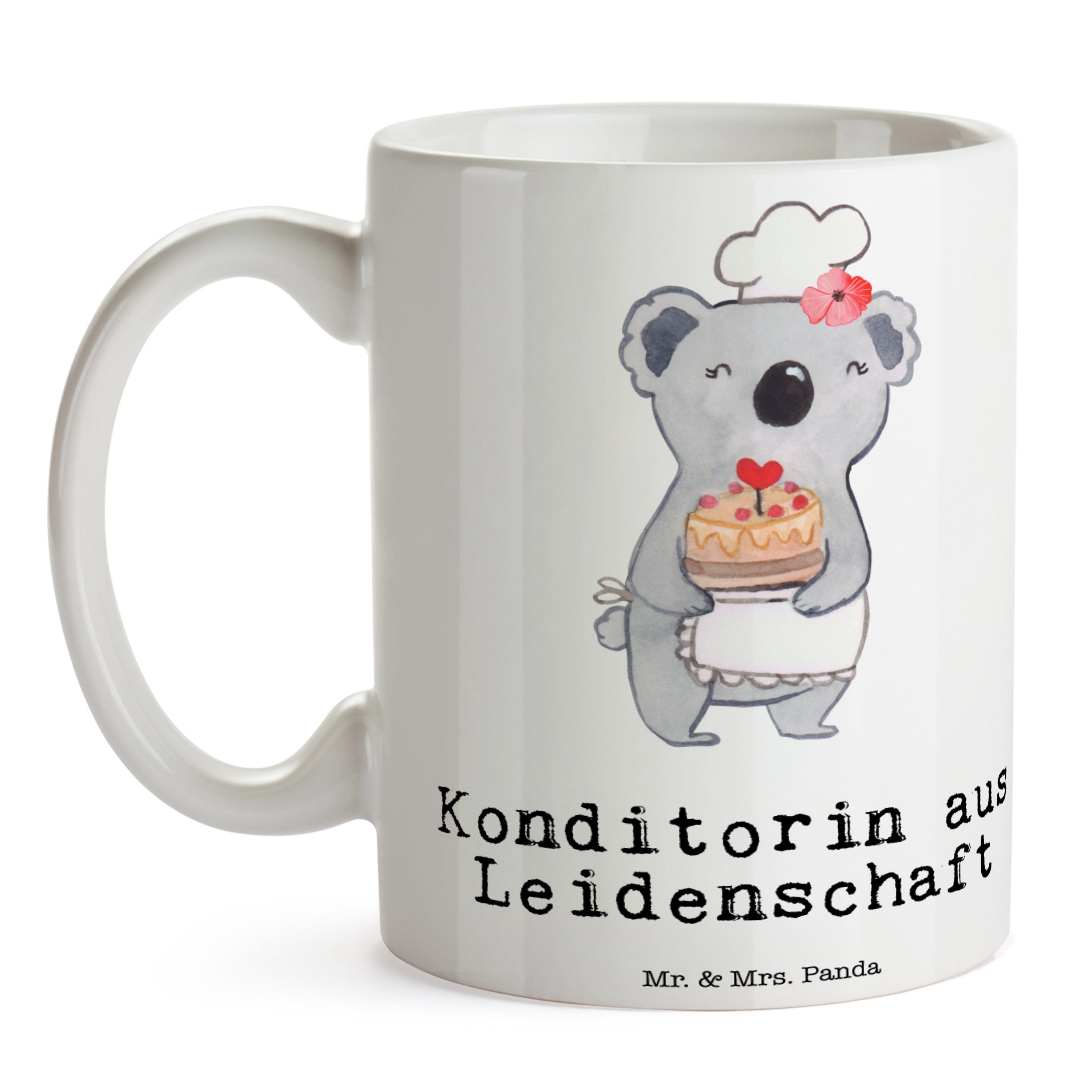 Leidenschaft Kollegin, Tasse Geschenk, Panda Weiß Keramik - Mrs. Konditorin Kaffeetasse, & Mr. - aus