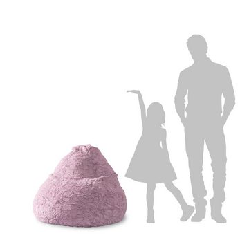 Lumaland Sitzsack »Luxury Fluffy gaming waschbar«, Sitzkissen Bodenkissen Teddystoff weich 120L pink
