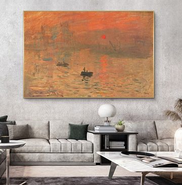 TPFLiving Kunstdruck (OHNE RAHMEN) Poster - Leinwand - Wandbild, Claude Monet - Sonnenuntergang (Motiv in verschiedenen Größen), Farben: Leinwand bunt - Größe: 20x30cm