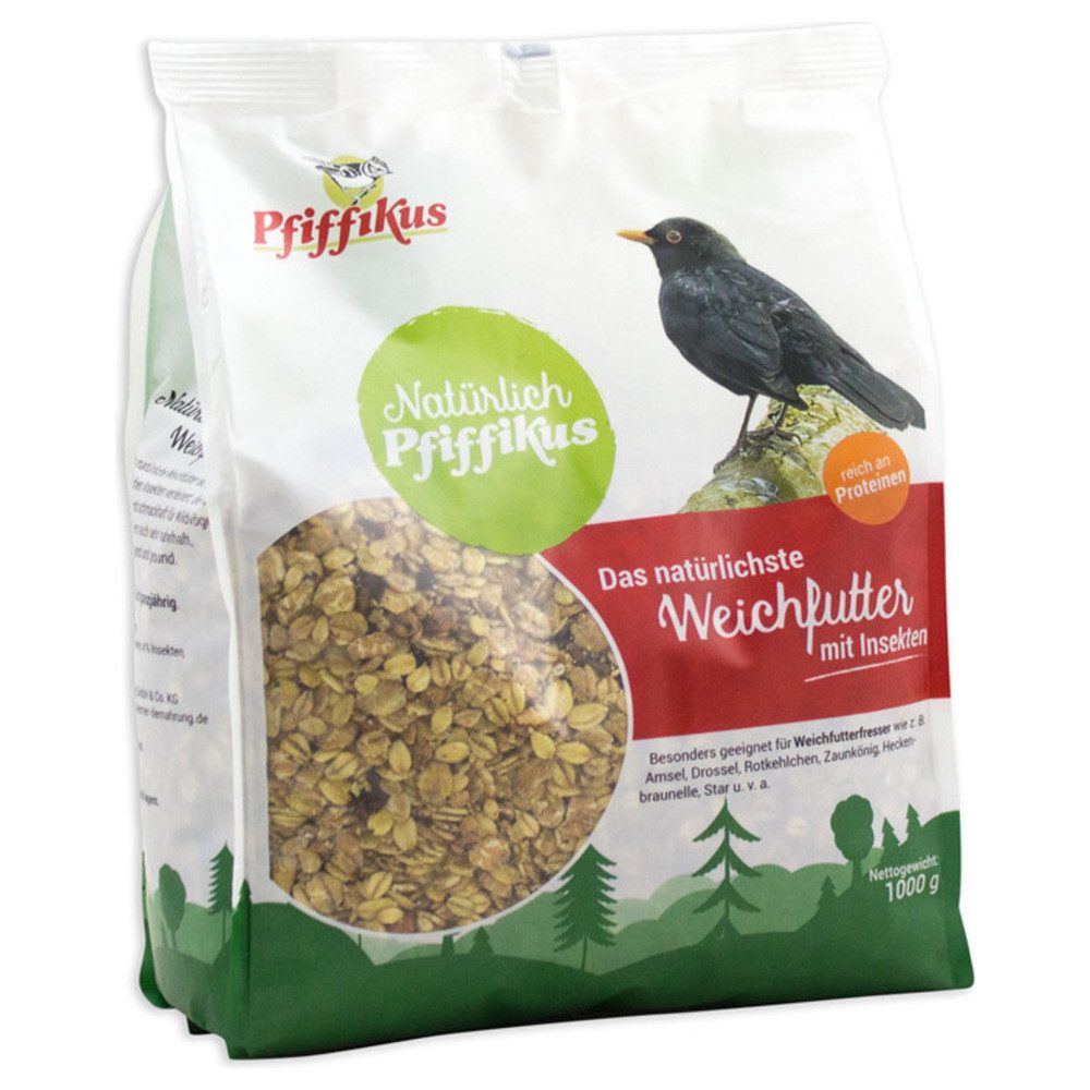 Pfiffikus Natürliches Weichfutter mit Insekten 1 kg - 5 Stück, für: Vogel