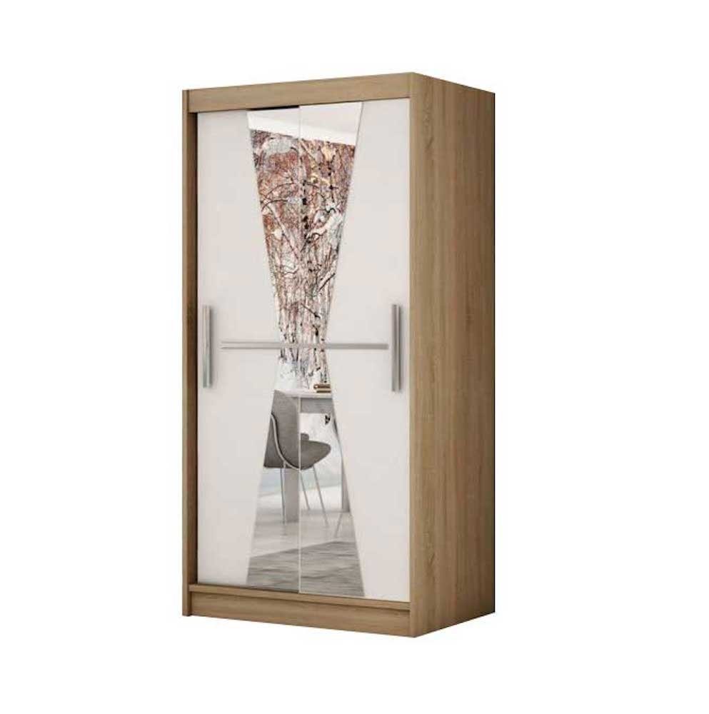 Feldmann-Wohnen Schiebetürenschrank Maroko (Maroko) Spiegel wählbar Schubladen Breite Eiche und mit weiß Sonoma 