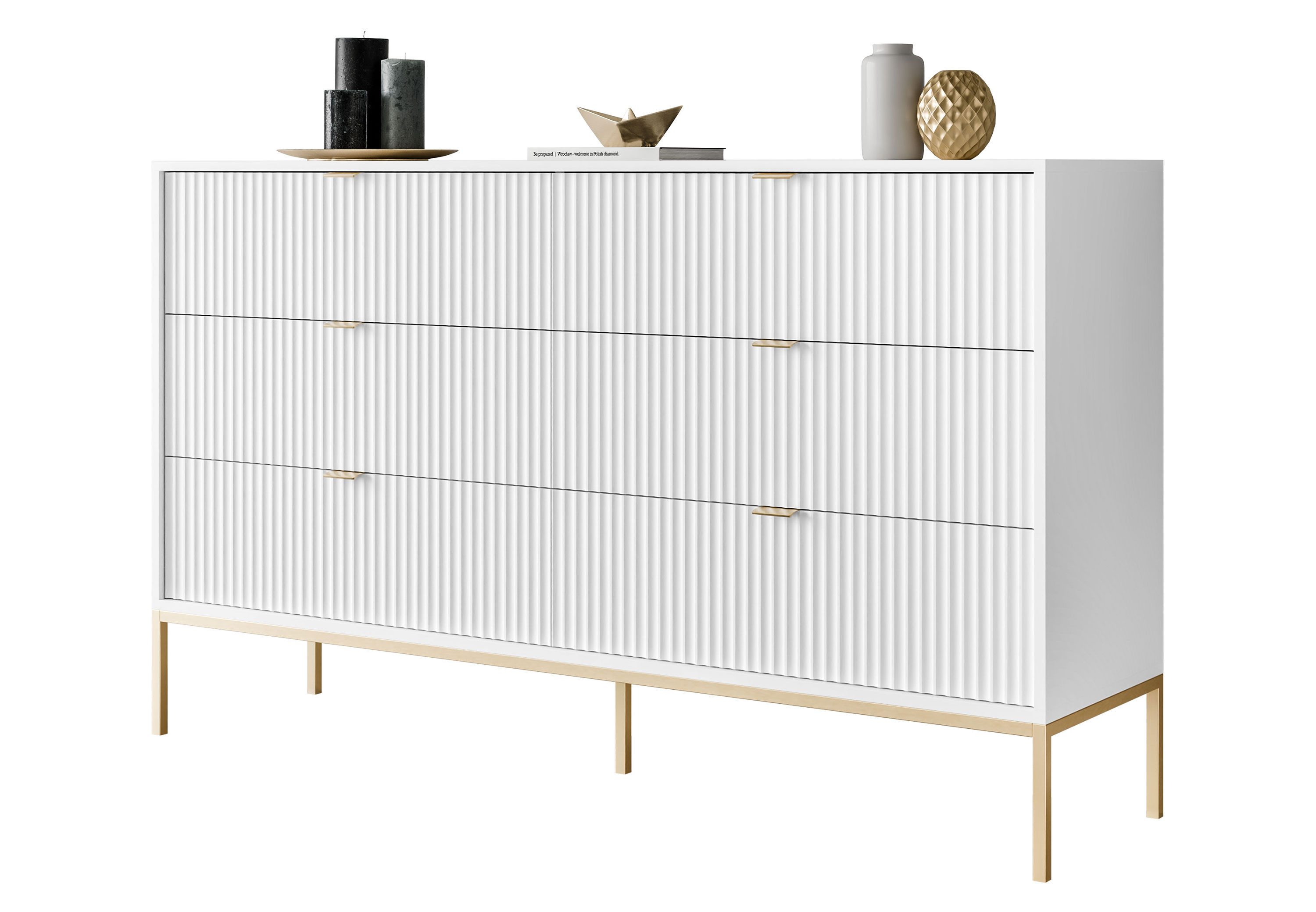 Lookway Kommode CORTADO GOLD KS154 mit Schubladen, Breite 154 cm