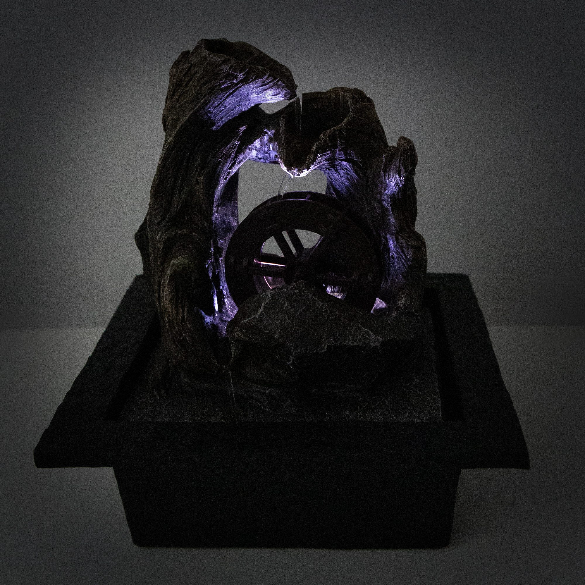 Lemodo Zimmerbrunnen Tischbrunnen mit drehendem Wasserrad, 21,5 cm Breite