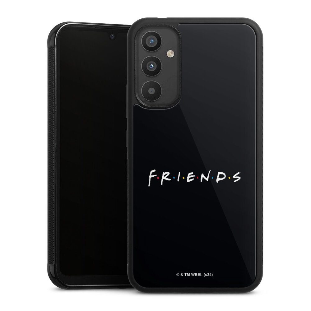 DeinDesign Handyhülle Friends Logo Offizielles Lizenzprodukt Friends Logo White On Black, Samsung Galaxy A34 5G Gallery Case Glas Hülle
