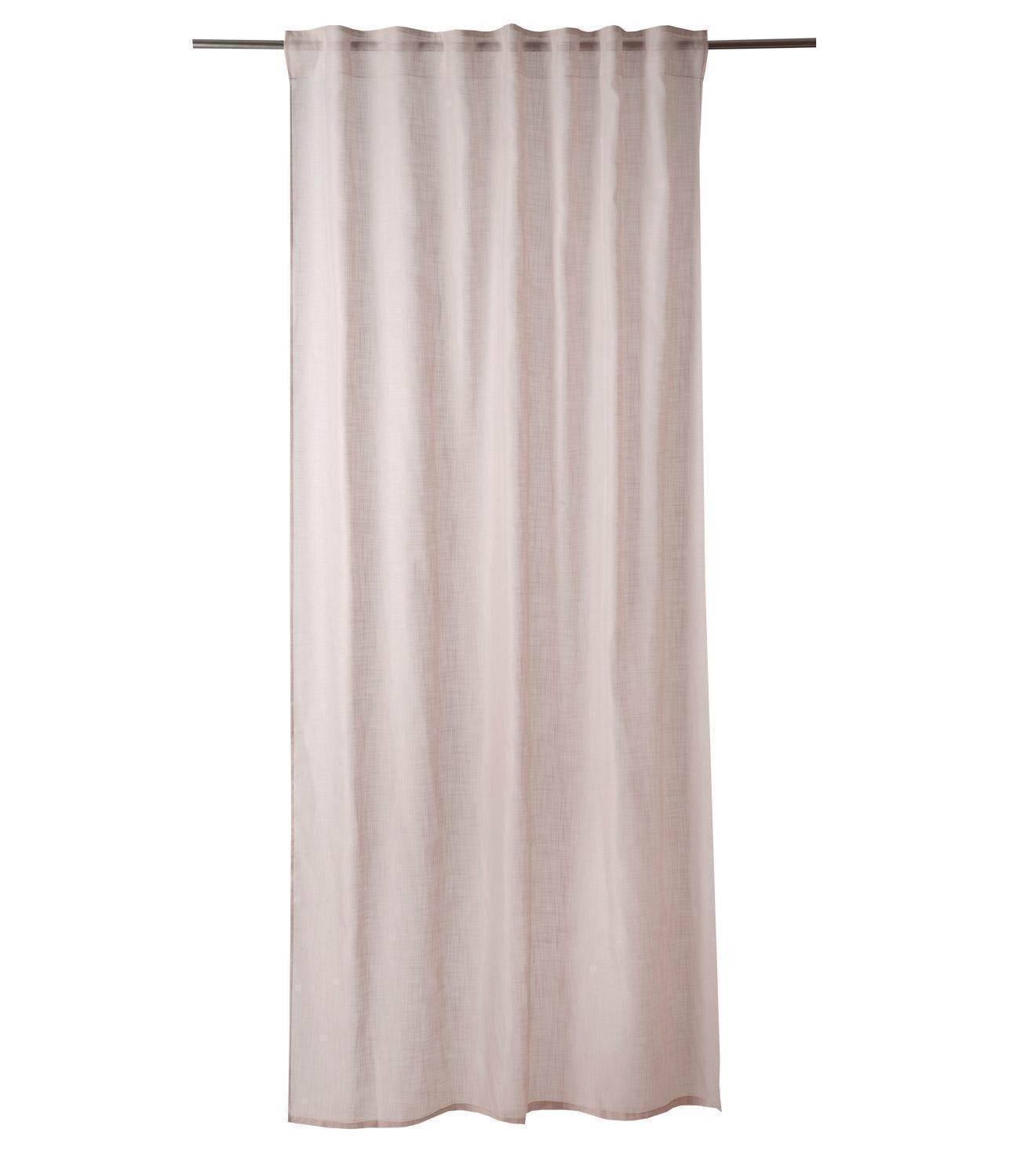 Home4You Vorhang, 140 x 245 cm, Taupe, Unifarben, (1 St), verdeckte Schlaufen, halbtransparent, Polyester