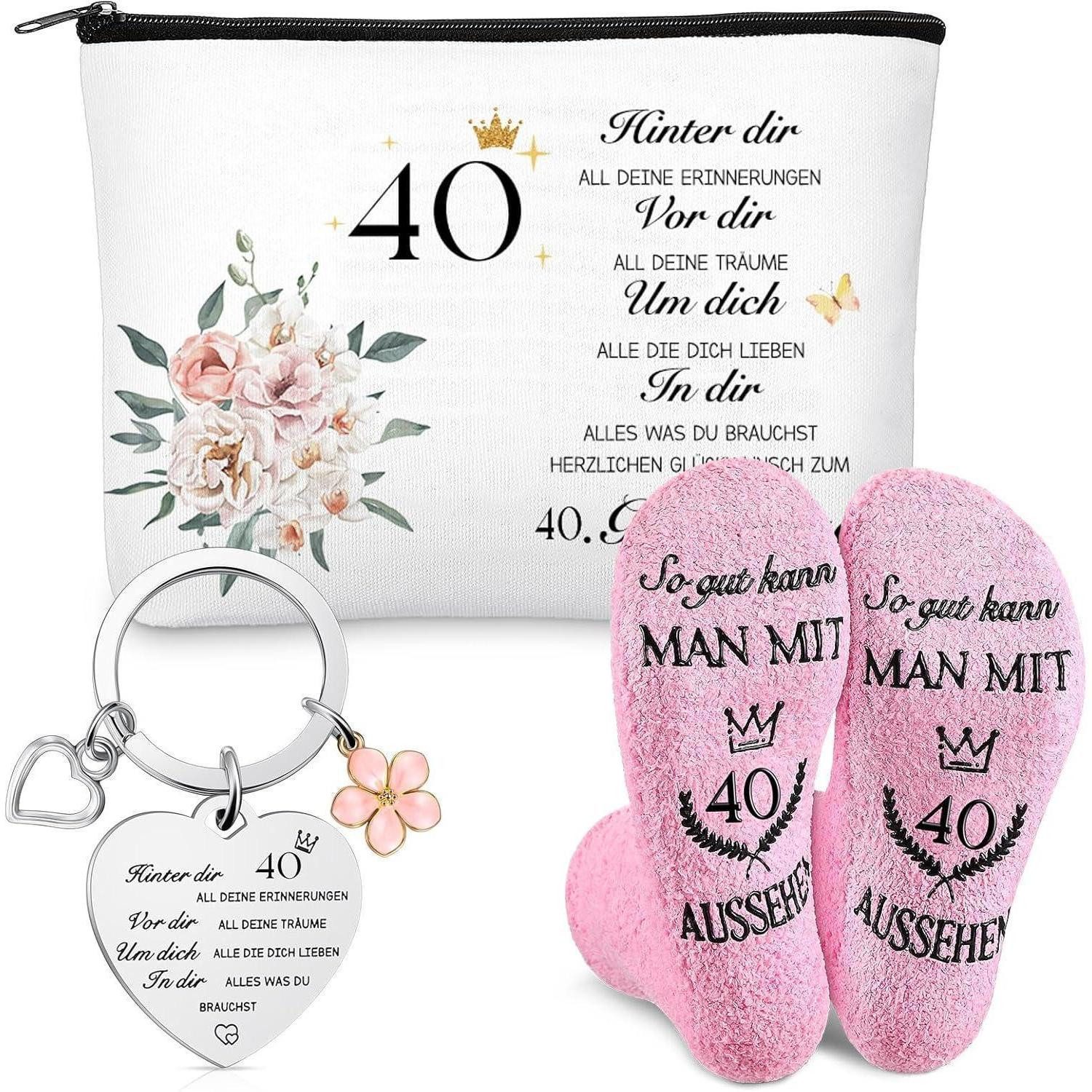 LuxusKollektion Kosmetiktasche Geburtstagsgeschenk Frauen 40 Kosmetiktasche Socken 40 Jahre