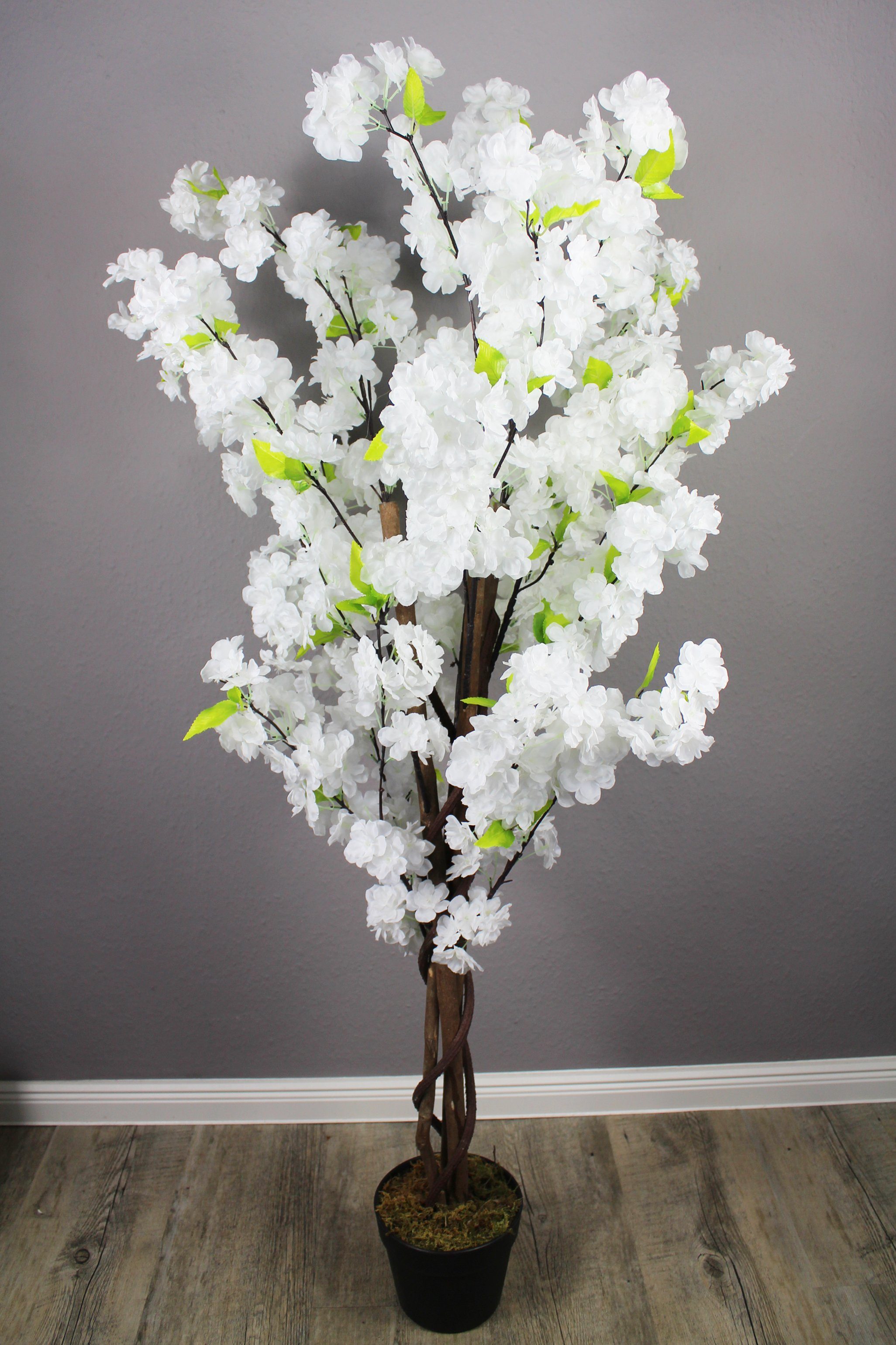 Kirschblüte Arnusa, Kunstbaum Weiß Höhe Kunstpflanze 120 Kirschblütenbaum Baum Kirsche, cm