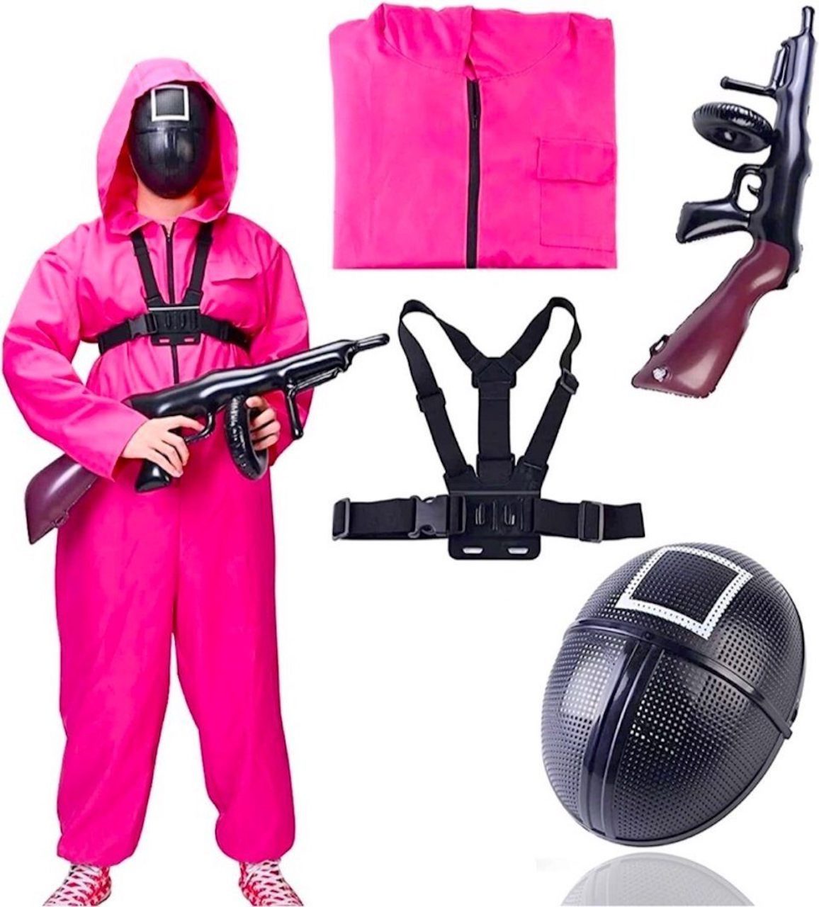 Kostümheld® Kostüm Squid Game Maske für Herren Damen Halloween Kostüm Fasching
