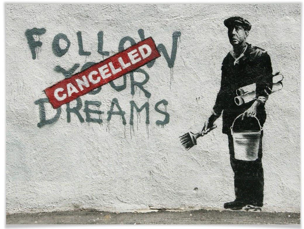 Wall-Art Poster Bild, Wandposter Bilder your Schriftzug dreams, Follow Poster, Wandbild, (1 Graffiti St)