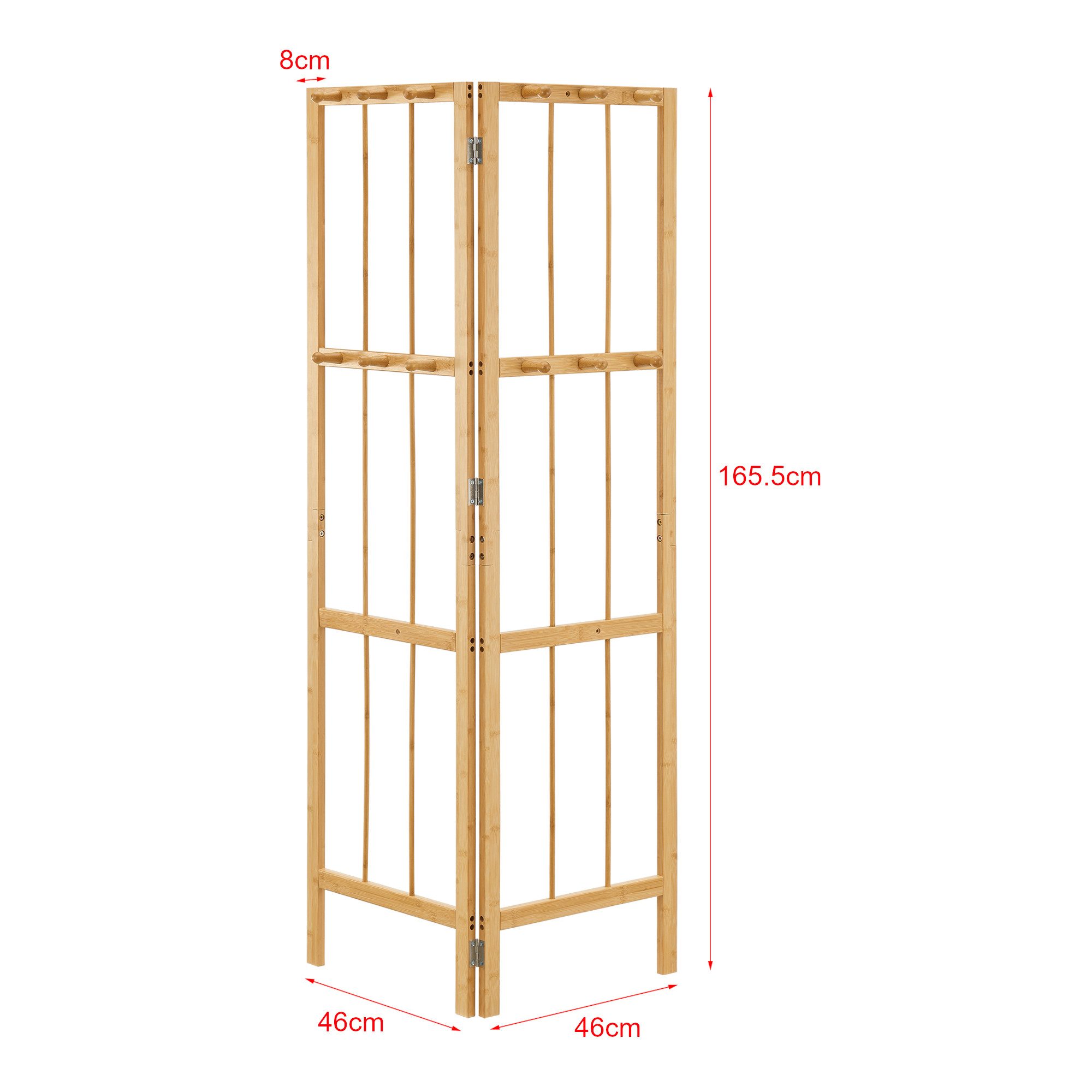 en.casa Garderobenpaneel, »Hyllestad« Klappgarderobe 165,5x92x8cm Bambus