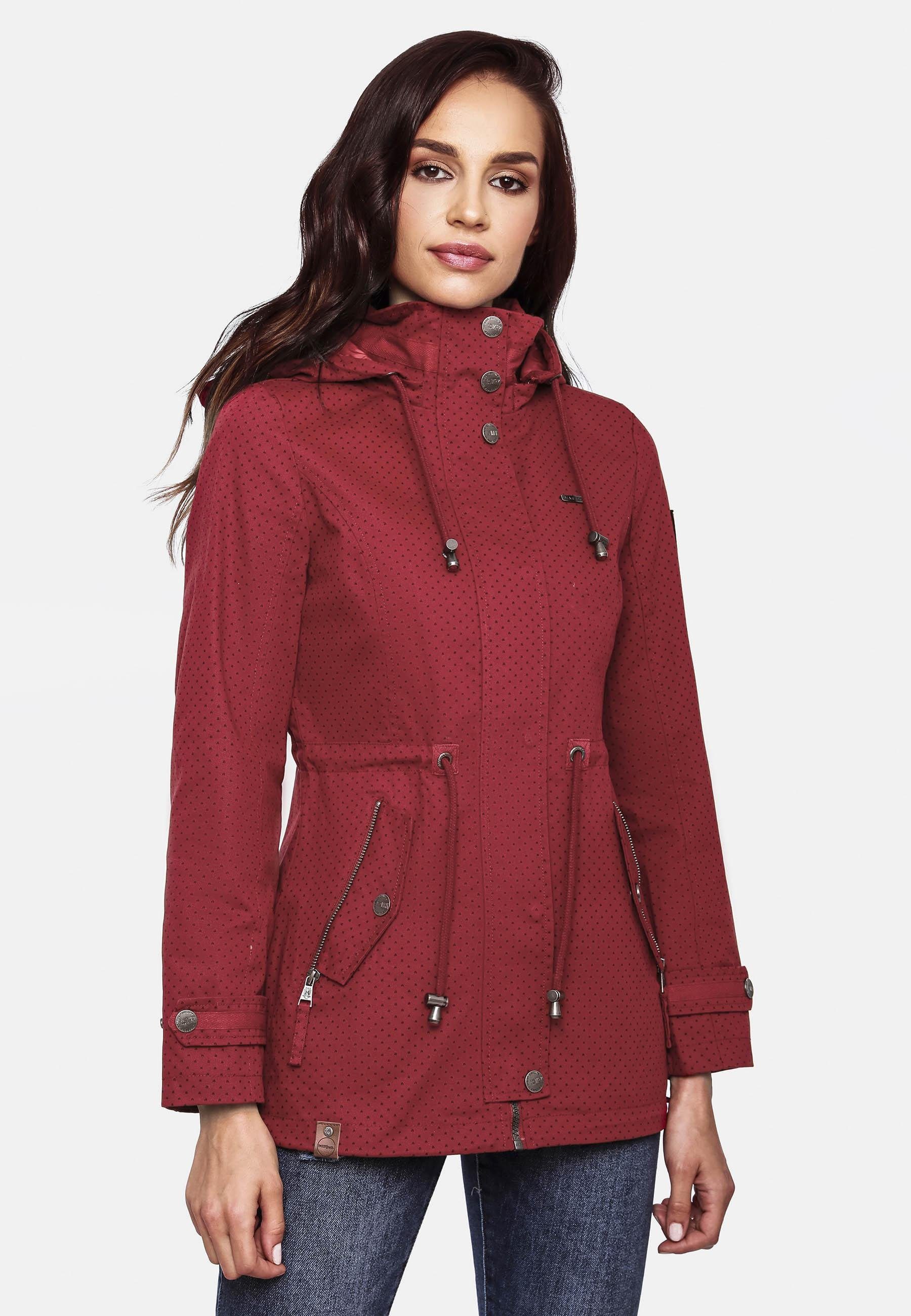 Marikoo Outdoorjacke Nyokoo modische Baumwoll Übergangsjacke mit großer Kapuze