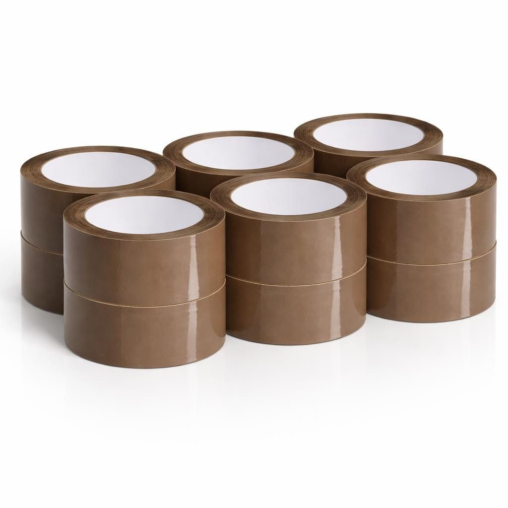 BAYLI Klebeband 6 Rollen Braun PP Klebeband 48mm x 66m - starkes Paketband, reißfest