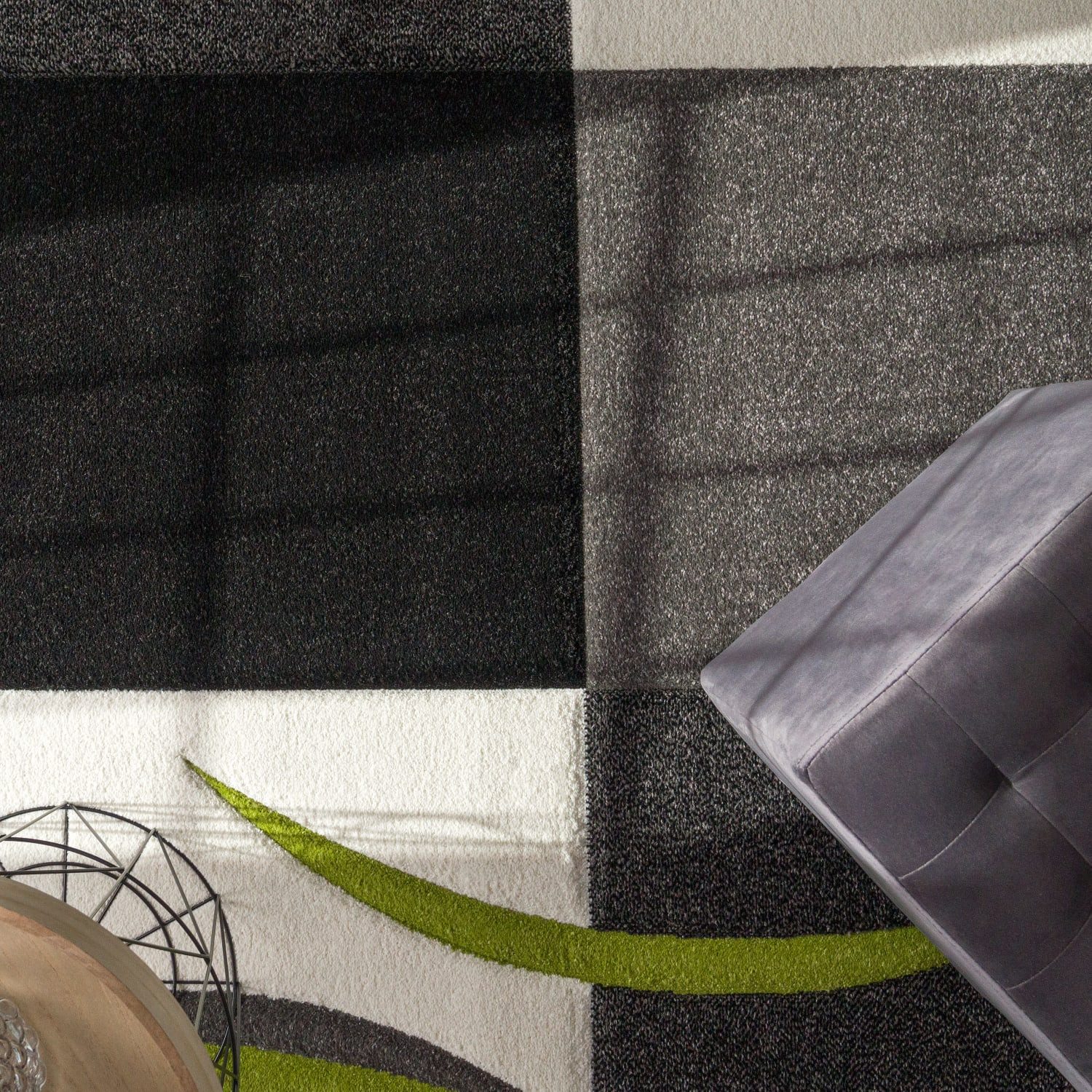 KADIMA DESIGN Teppich Karo Wohnzimmer 100% günstig online kaufen