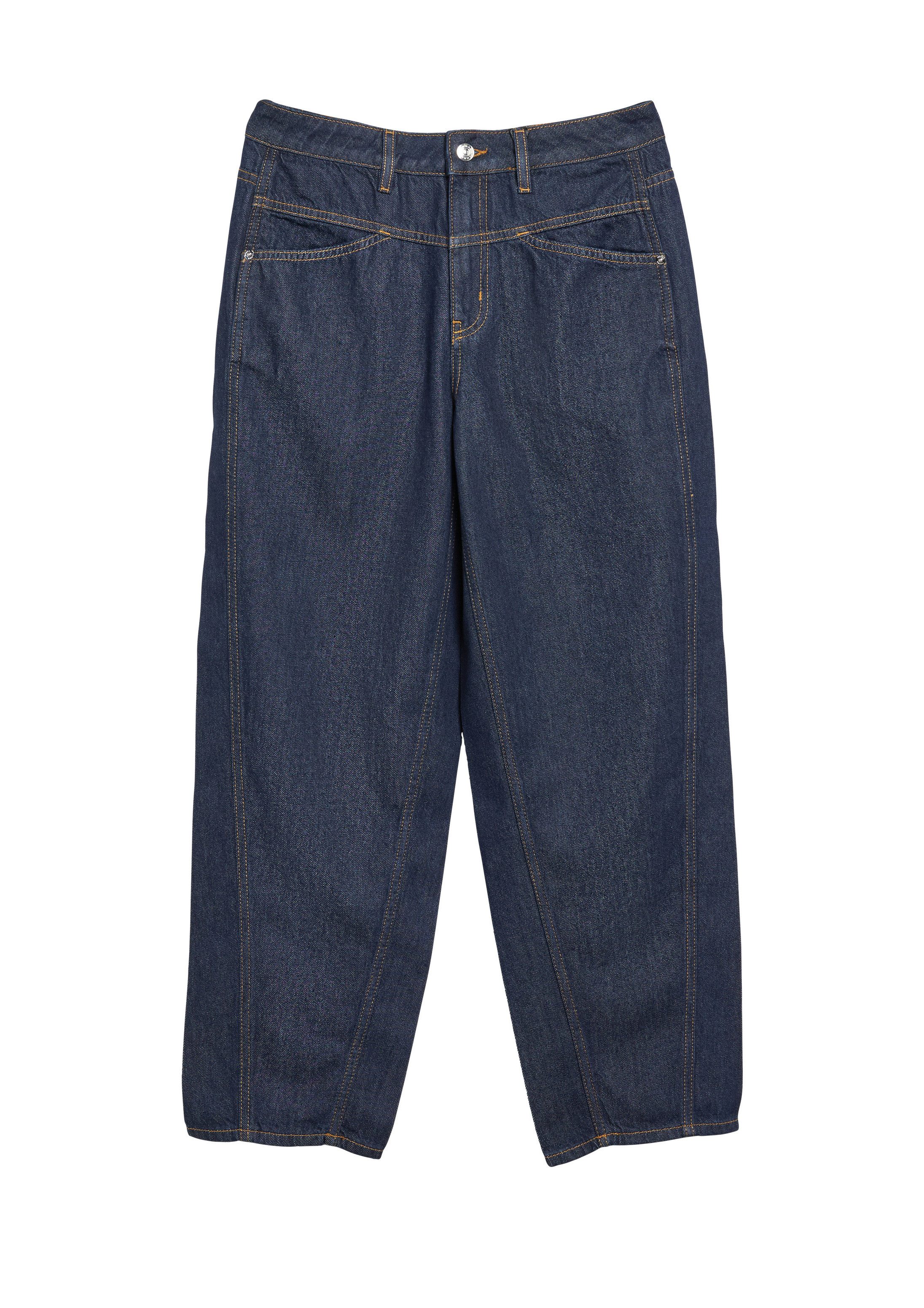 comma Weite Jeans Jeans-Hose LIV - Dark Denim mit Barrel Leg