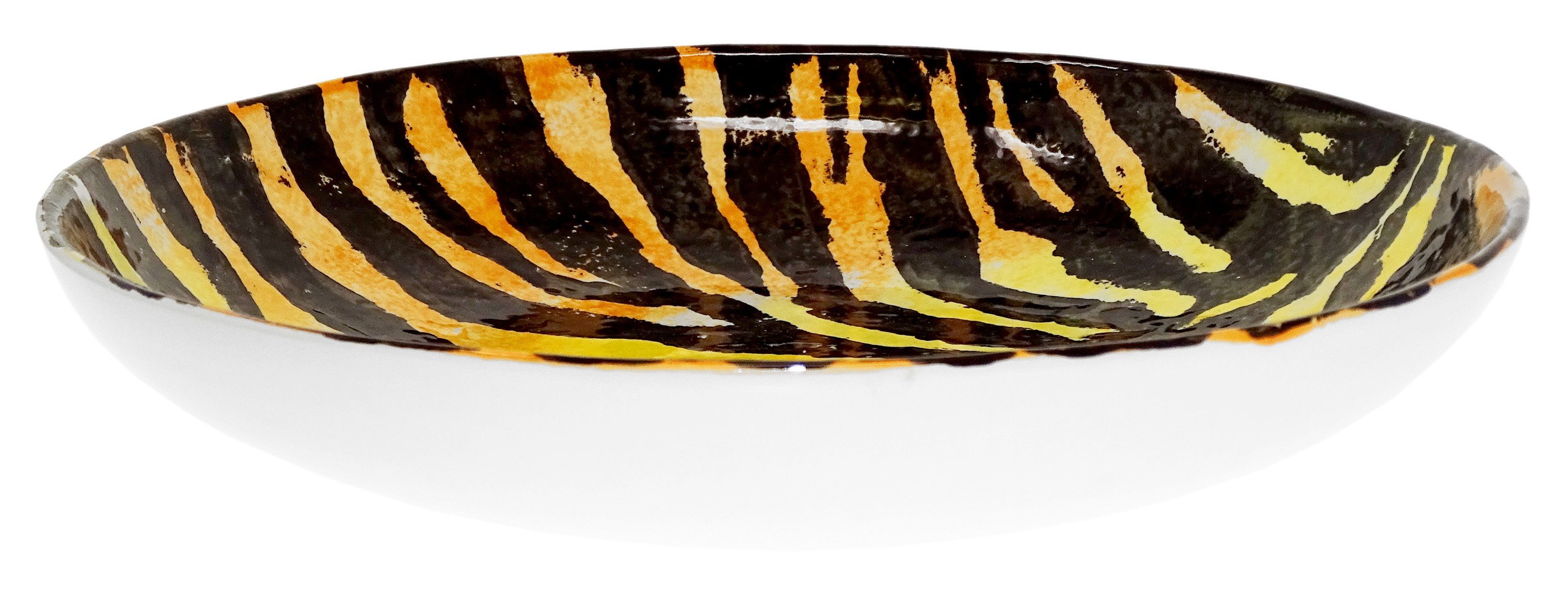 Tiger, Pastateller, 24 cm Servierteller Lashuma Keramik, Ø Servierschüssel Tiefer rund