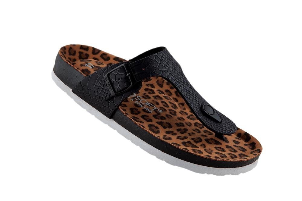 37 Damen Größe Black - Easy LAURA Walk Biosoft Sandale Comfort Leo & Sandalen 43