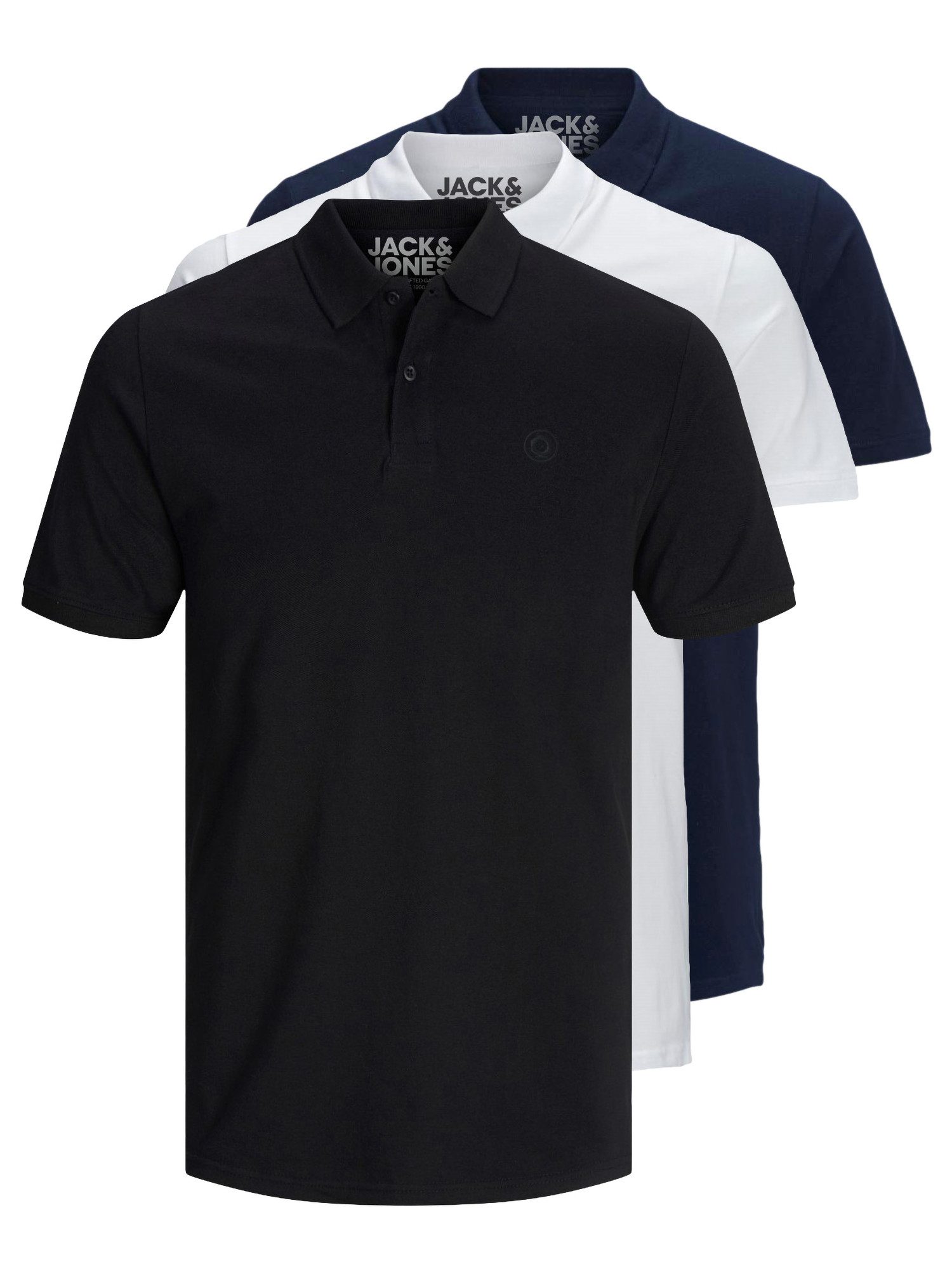 Jack & Jones Poloshirt Basic (3-tlg., 3er Pack) slimfit / figurbetont geschnitten