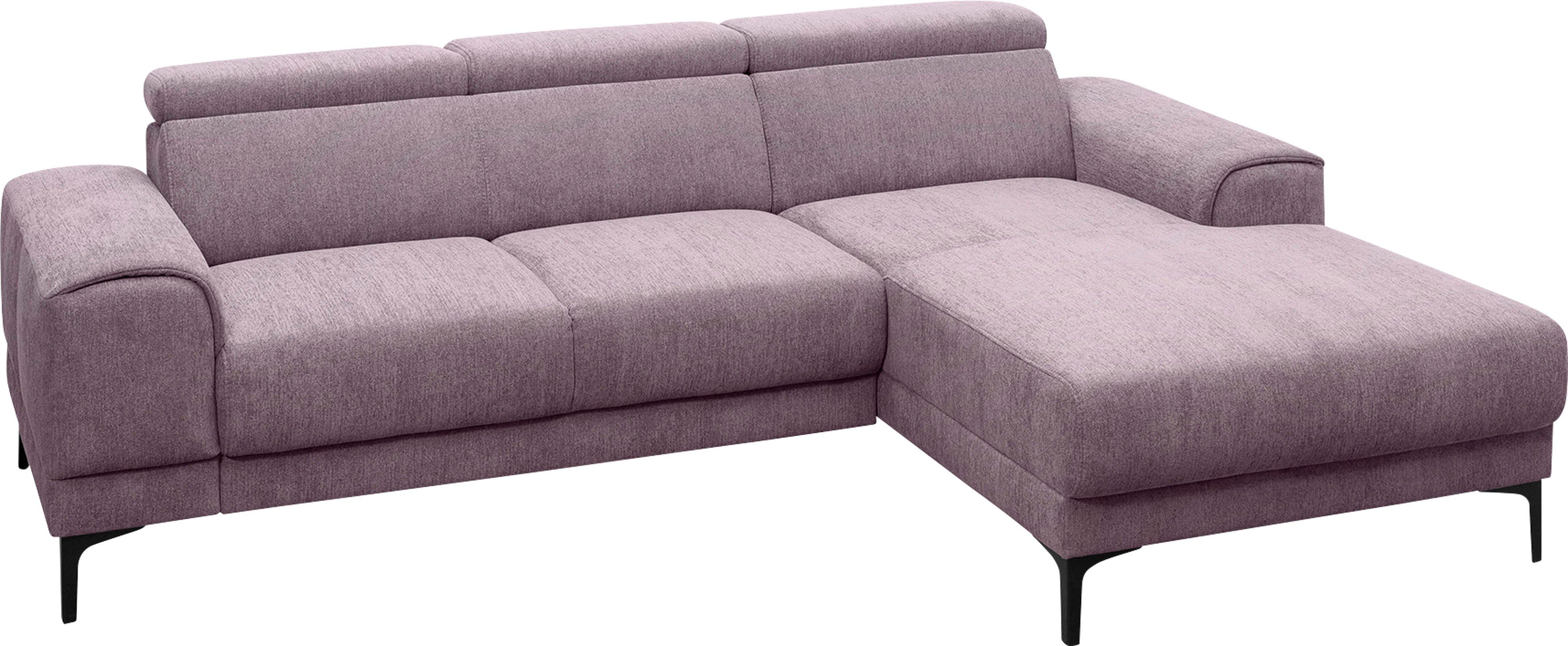 sofa Kopfstützen, 3 - stellbar Ecksofa wahlweise Raum fashion Sitztiefenverstellung, Ophelia, im frei exxpo