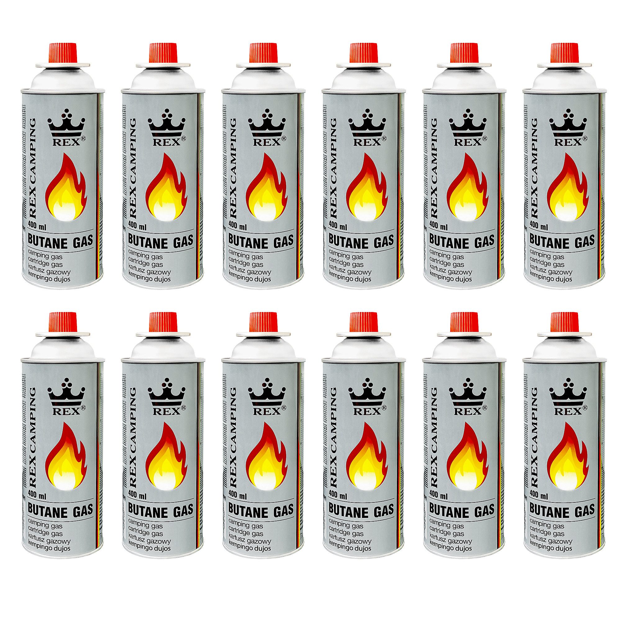 Mianova Gaskartusche 227g Butan Gasflaschen Bunsenbrenner Campingkocher Gaskocher, Zubehör für Gasgrill Campingkocher Gasheizung Gasbrenner Unkrautbrenner, 12 St.