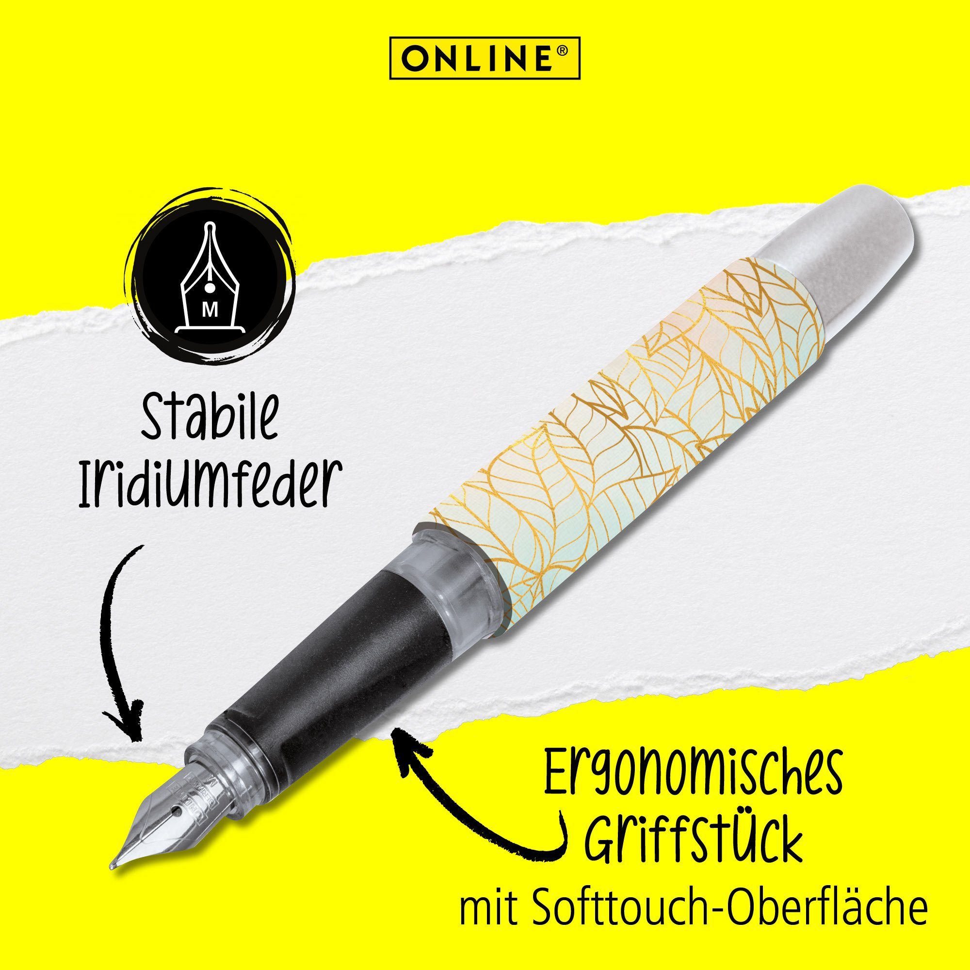 Golden ideal in Leaves Pen hergestellt Schule, Campus Deutschland Füller Füllhalter, für ergonomisch, die Online