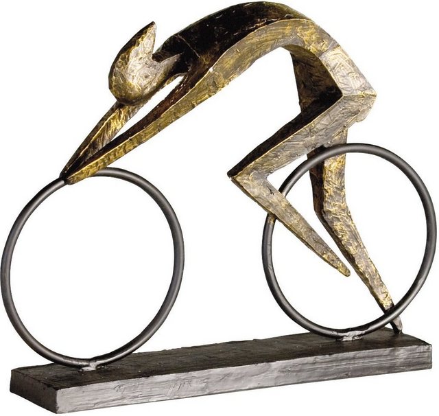 Casablanca by Gilde Dekofigur »Skulptur Racer« (1 Stück), Dekoobjekt, Höhe 29 cm, Fahrradfahrer, mit Spruchanhänger, Wohnzimmer-Otto