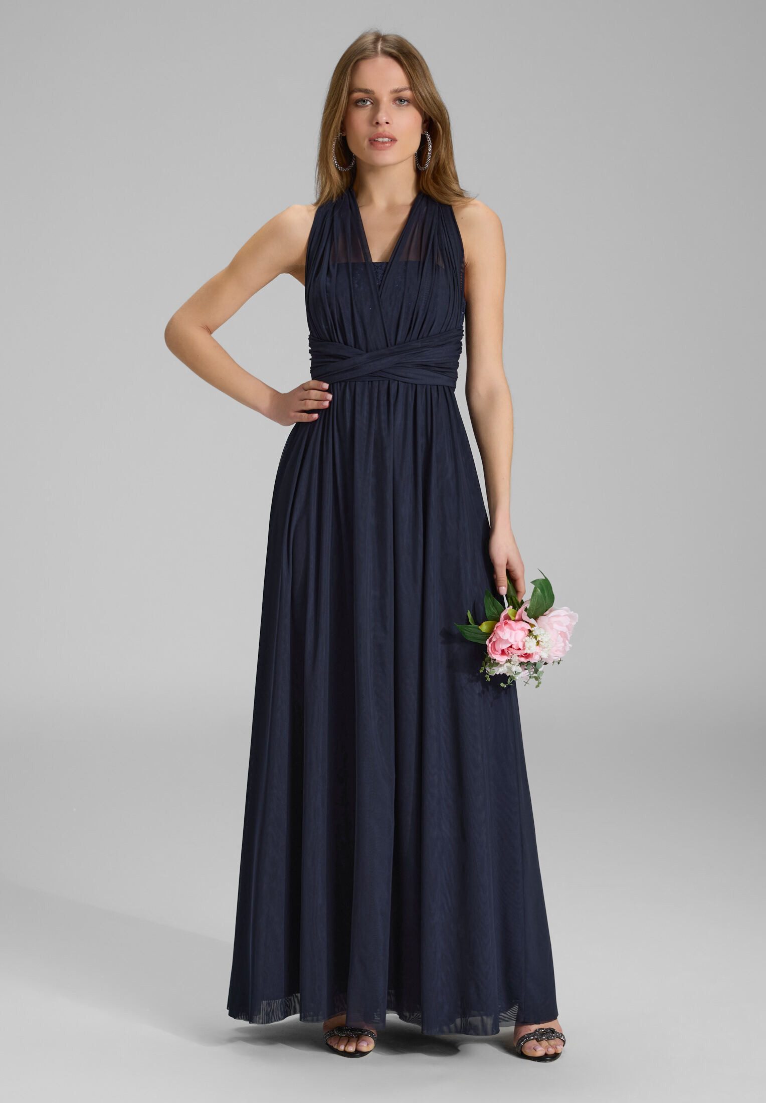 SWING Abendkleid Figurbetonte Passform mit fließendem Rockteil