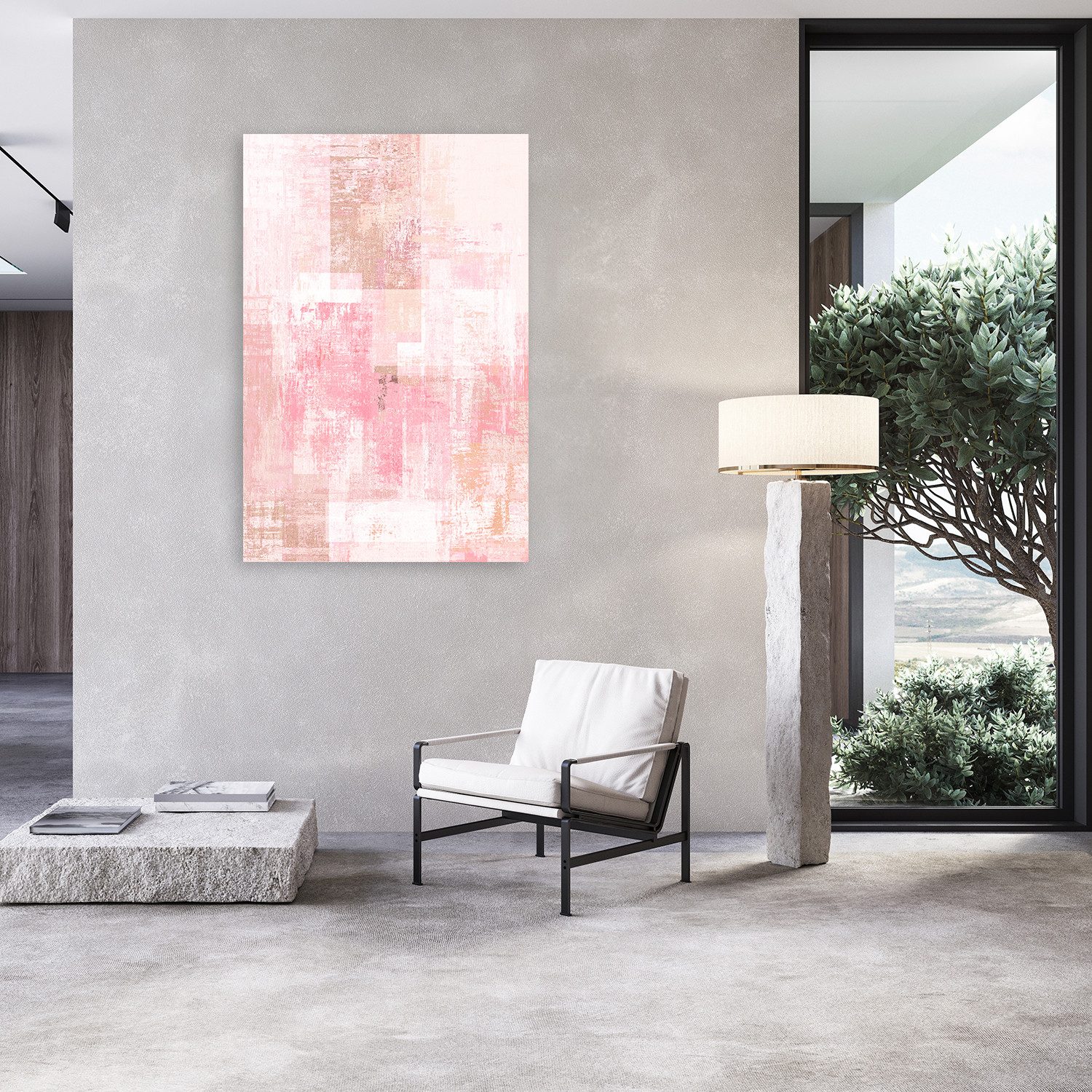 queence Acrylglasbild Abstrakte Deko in Pastellton, Abstrakt, Abstrakte, Formen, Gemälde, Kunst (1 St), Kunstdruck in Galeriequalität inkl. rückseitigem Aufhängesystem