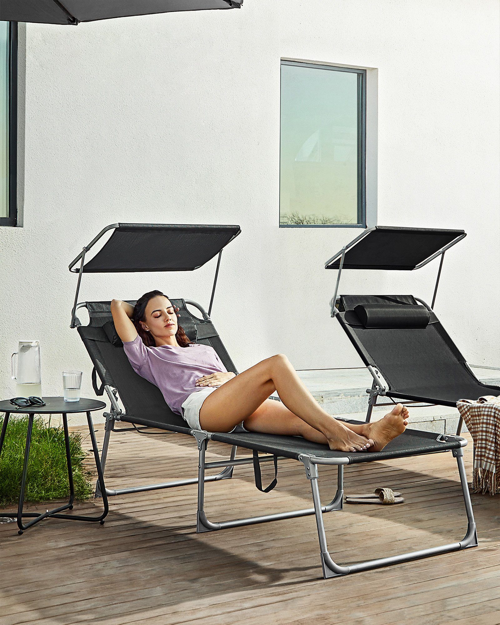 SONGMICS Gartenliege, 1 St., Große Sonnenliege,klappbarer günstig online kaufen