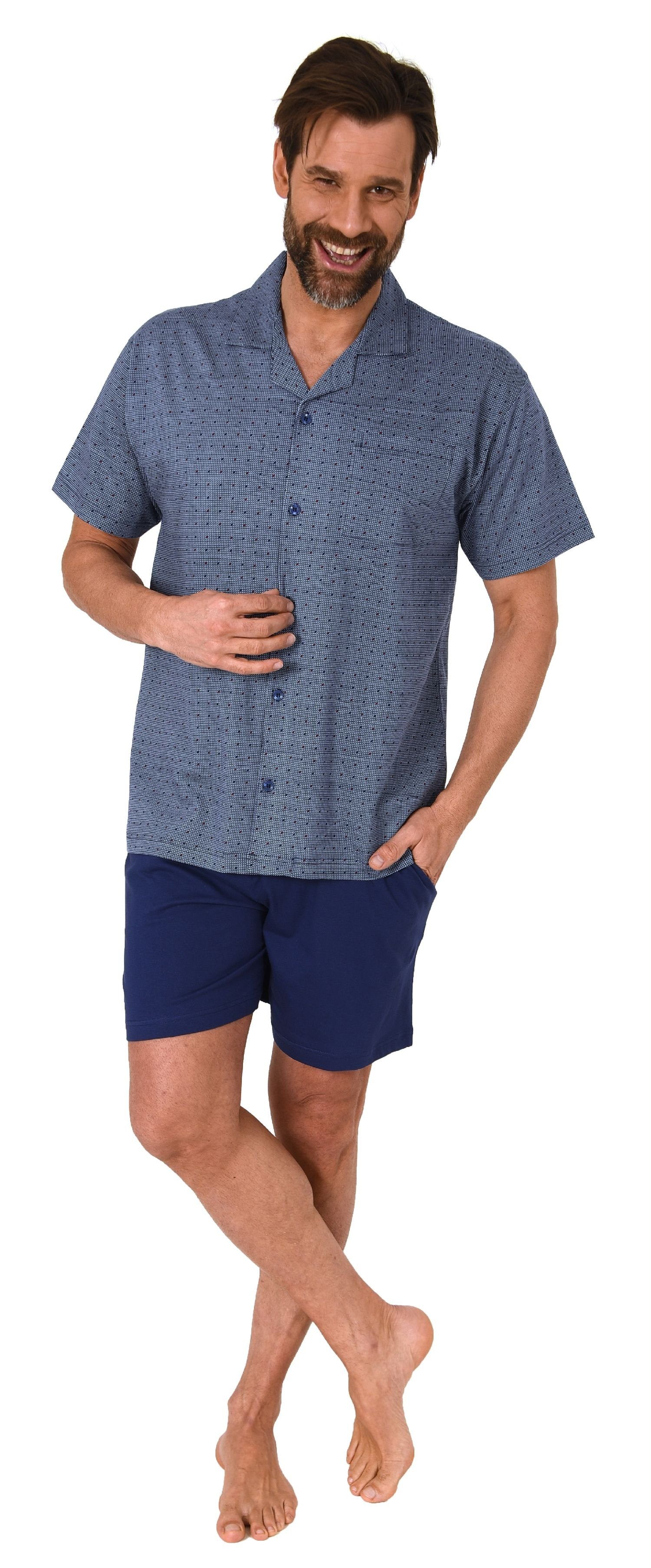Normann Pyjama Herren kurzarm Schlafanzug Shorty Pyjama zum durchknöpfen günstig online kaufen