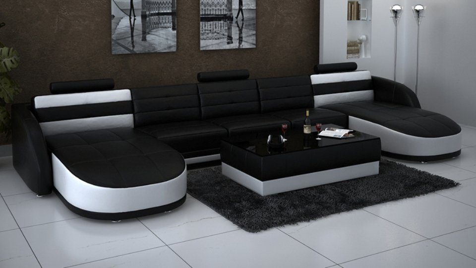 JVmoebel Ecksofa Ledersofa Design Couch Sofa Sofa Wohnlandschaft Modern Sofa
