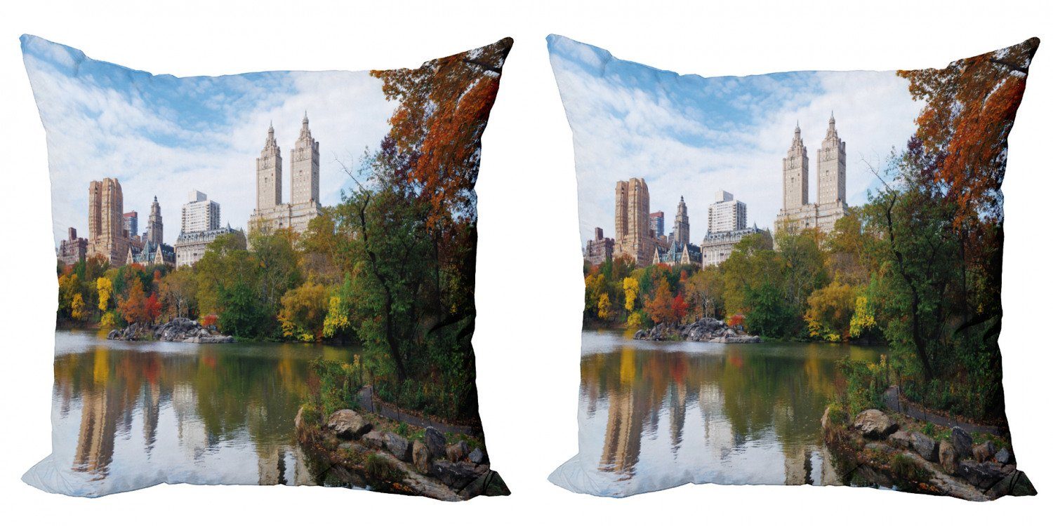 Kissenbezüge Modern Accent Doppelseitiger Digitaldruck, Abakuhaus (2 Stück), Stadt Manhattan Central Park