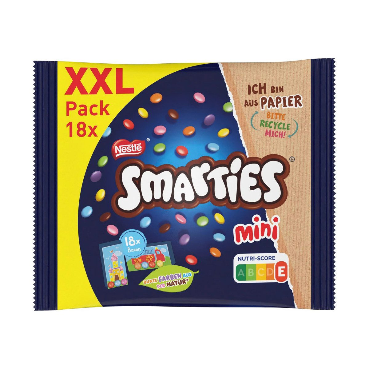 Smarties Schokolade, Smarties Mini XXL Beutel bunte Schokolinsen mit Überzug 259g