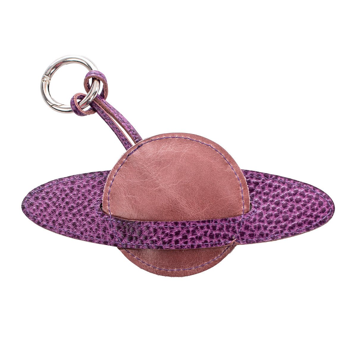 VOLKER LANG Taschenanhänger CHARM Saturn, CH3 - Premium Taschenanhänger aus Leder