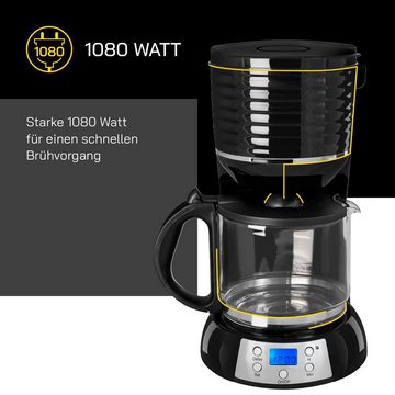 Gutfels Filterkaffeemaschine COFFEE 3300 C, 1.5l Kaffeekanne, Papierfilter Standardgröße 1 x 4, LED-Display & Timerfunktion, 1080 Watt Leistung