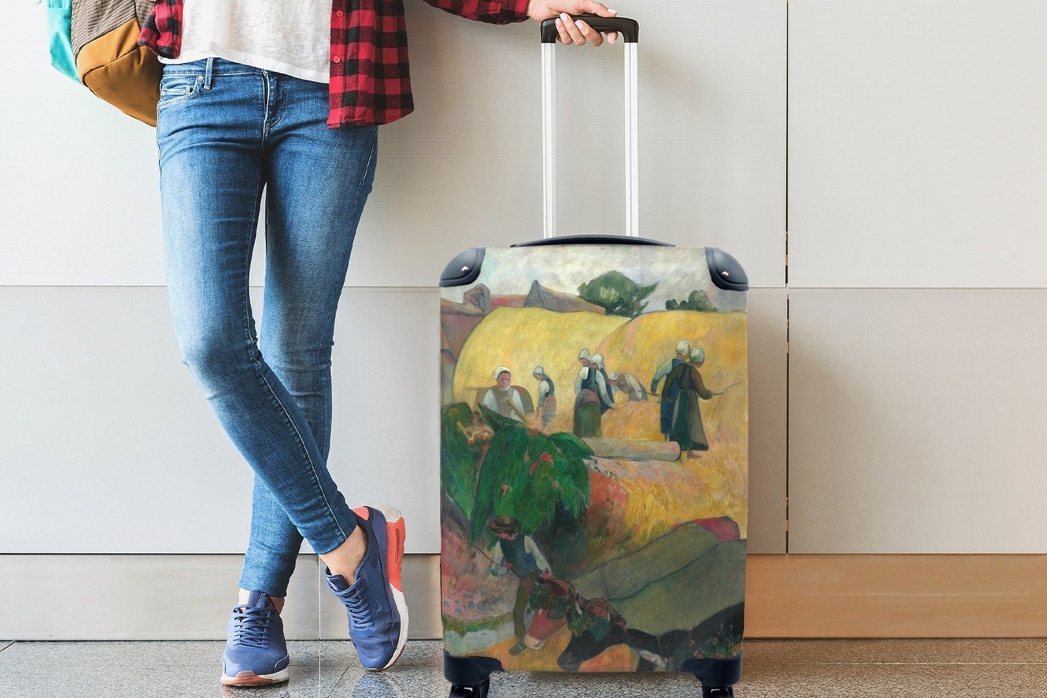 Reisetasche Handgepäck Paul Handgepäckkoffer - von MuchoWow der rollen, Rollen, Ferien, für 4 mit Ernte Bretagne Gemälde Gauguin, Trolley, in Reisekoffer