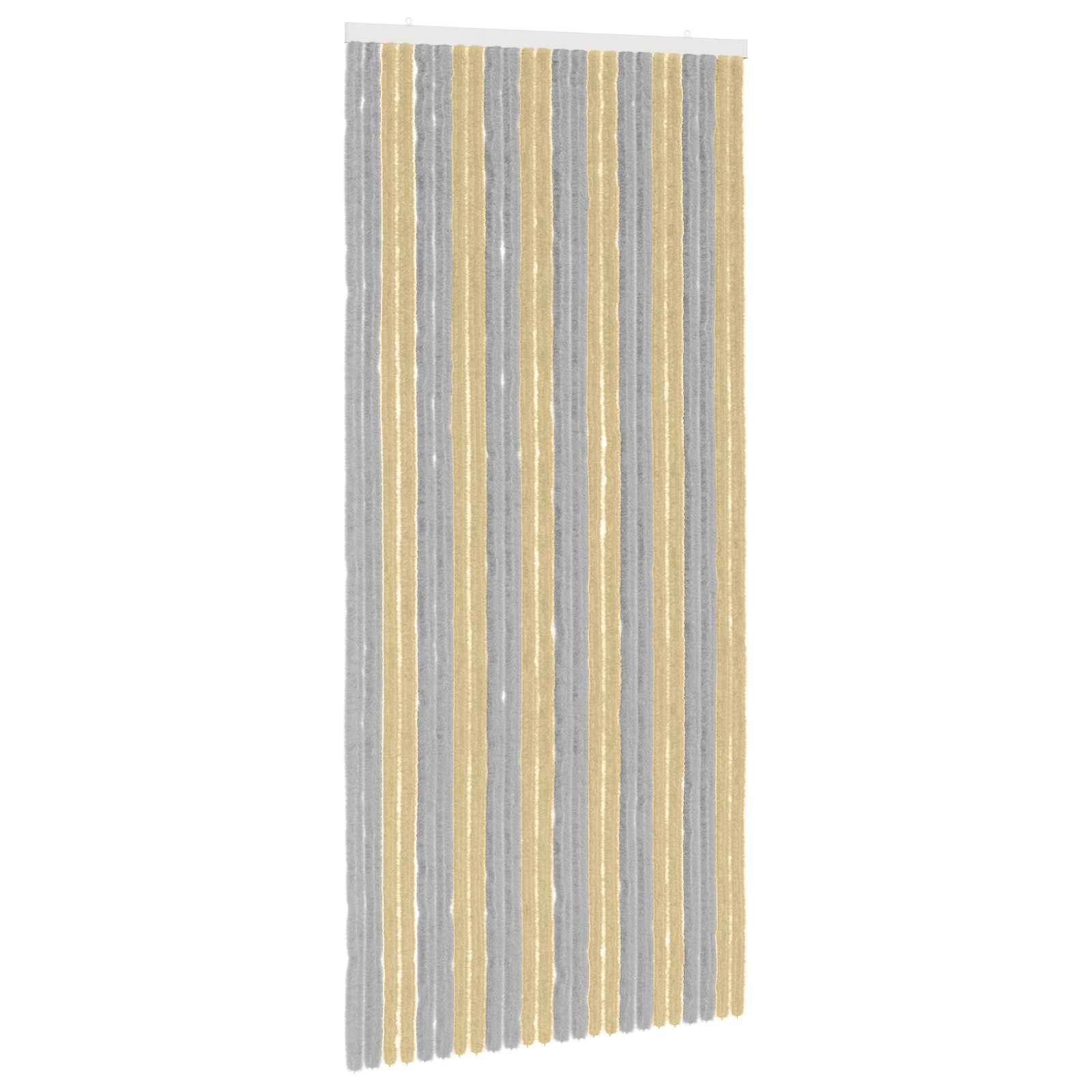 vidaXL Insektenschutz-Vorhang Insektenschutzvorhang Chenille Grau und Beige 100 x 220 cm, (1-St)