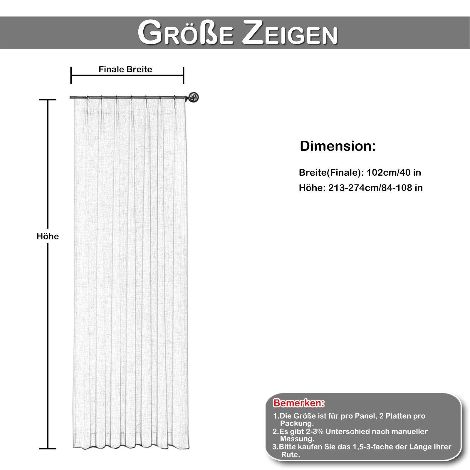 BTTO V&G Gardine Vorhänge Transparenter Gardinen,Leinenvorhang mit Quetschf günstig online kaufen