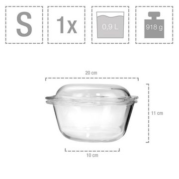 SÄNGER Bräter Glasbräter, Glas (Set, 6-tlg., 6 teilig), Auflaufform 6-tlg, Spülmaschinengeeignet, hitzebeständig