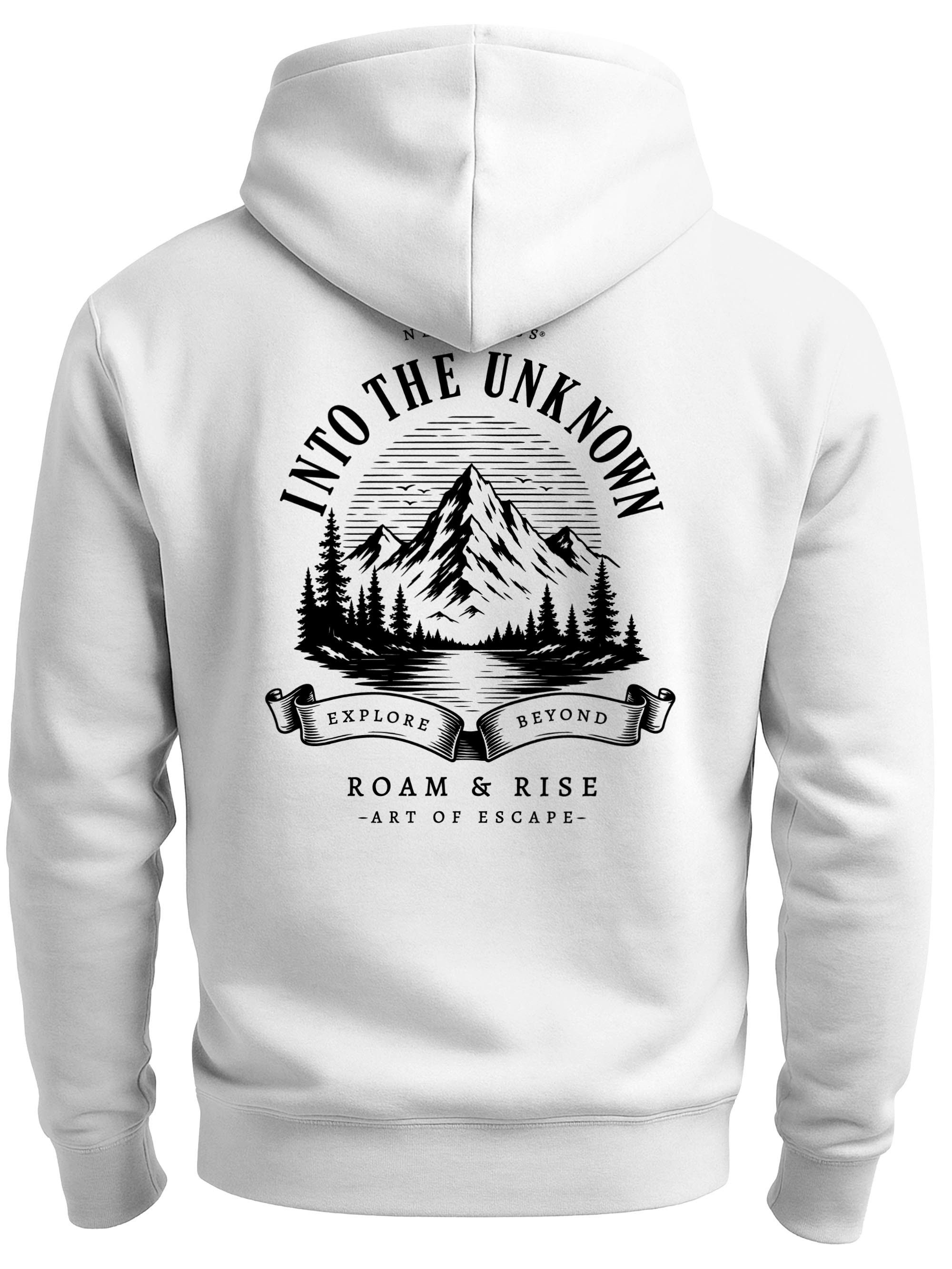 Neverless Hoodie Herren Hoodie mit Into the Unknown-Rückenprint – Regular Fit