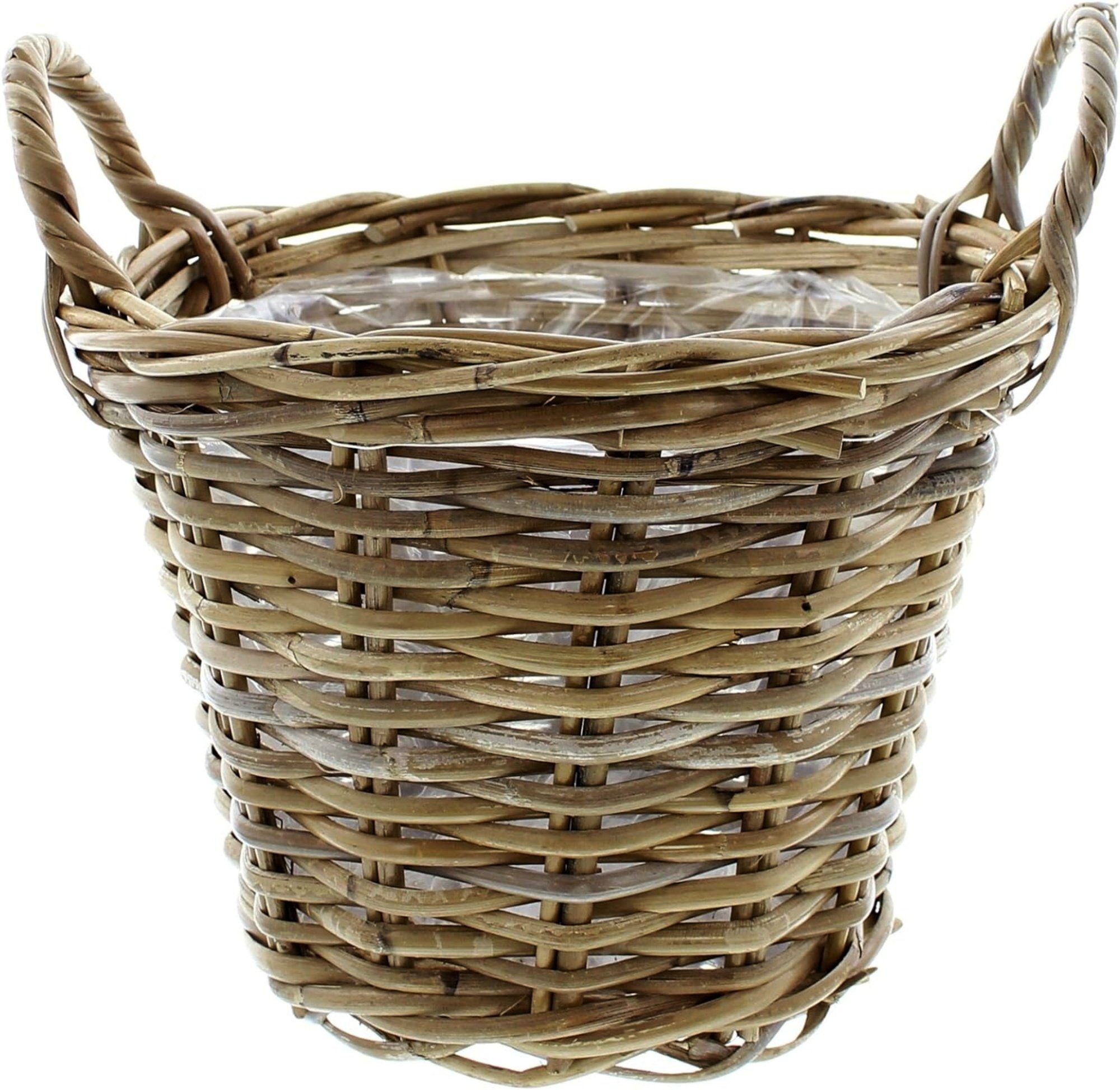 Frank Flechtwaren Pflanzkübel 3er Pflanzkorb Set Rattan Weidenkorb Blumenkorb Dekokorb