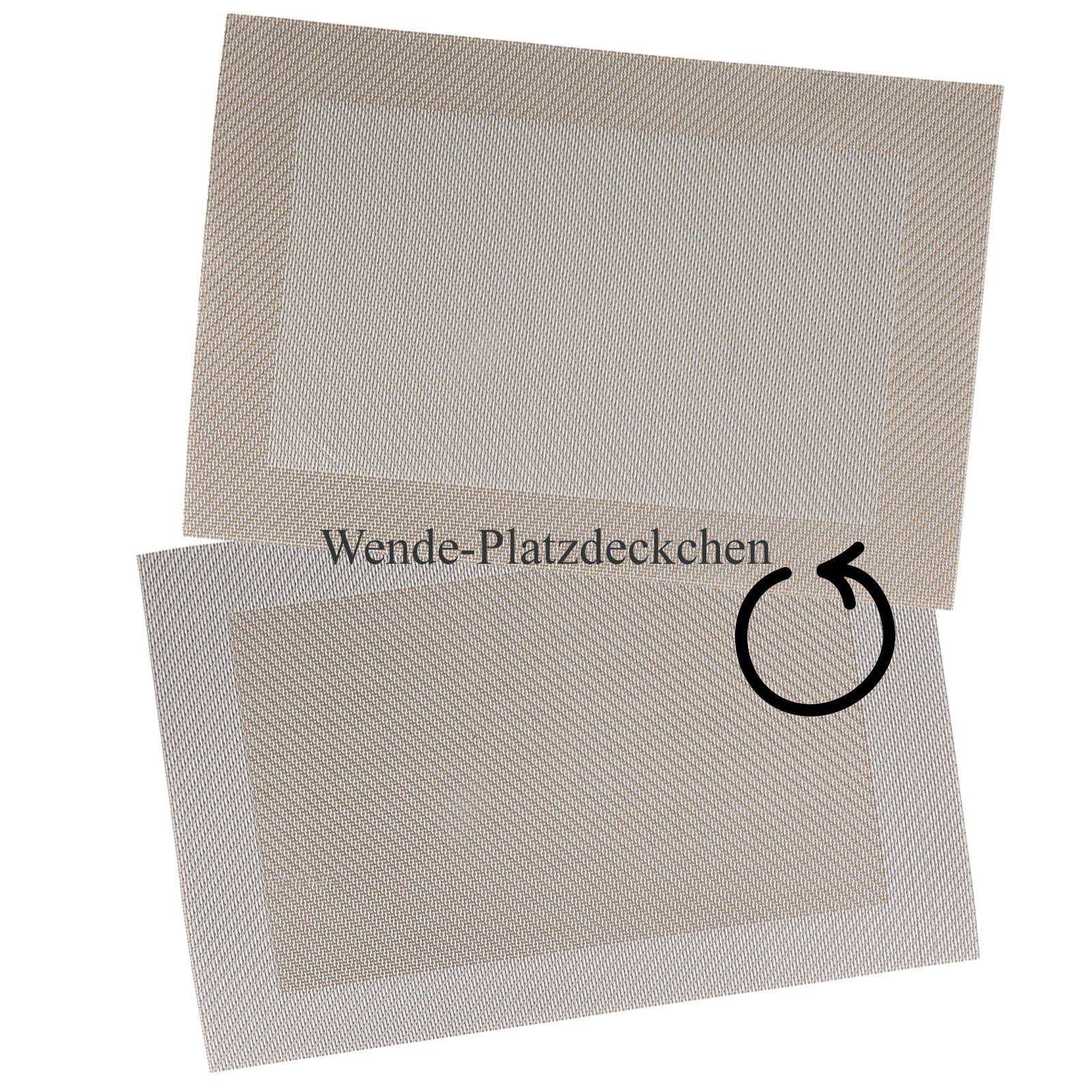 (Stück, Platzset, 4-St) Polyester, 4er Creme/Beige Neuetischkultur, Platzset Set,