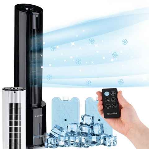 Klarstein Ventilatorkombigerät Waterfall Luftkühler, mit Wasserkühlung & Eis mobil Klimagerät ohne Abluftschlauch