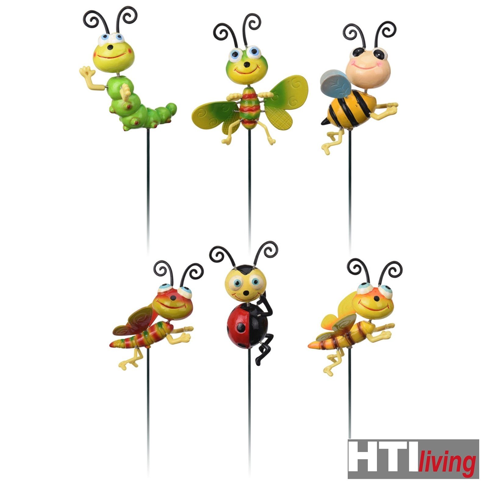 Gartenstecker Gartenfigur (6 Insekten, Insekten HTI-Living 6-teilig dekorativer Erdspiess St), mit lustigen Set